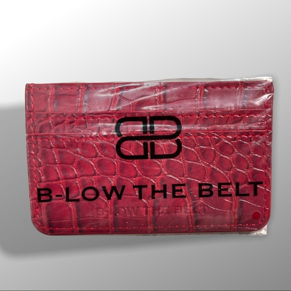 NEW B-low The Belt Red / Brown Croc Card Case Wallet and NEW Chou Scrunchie - Picture 6 of 7